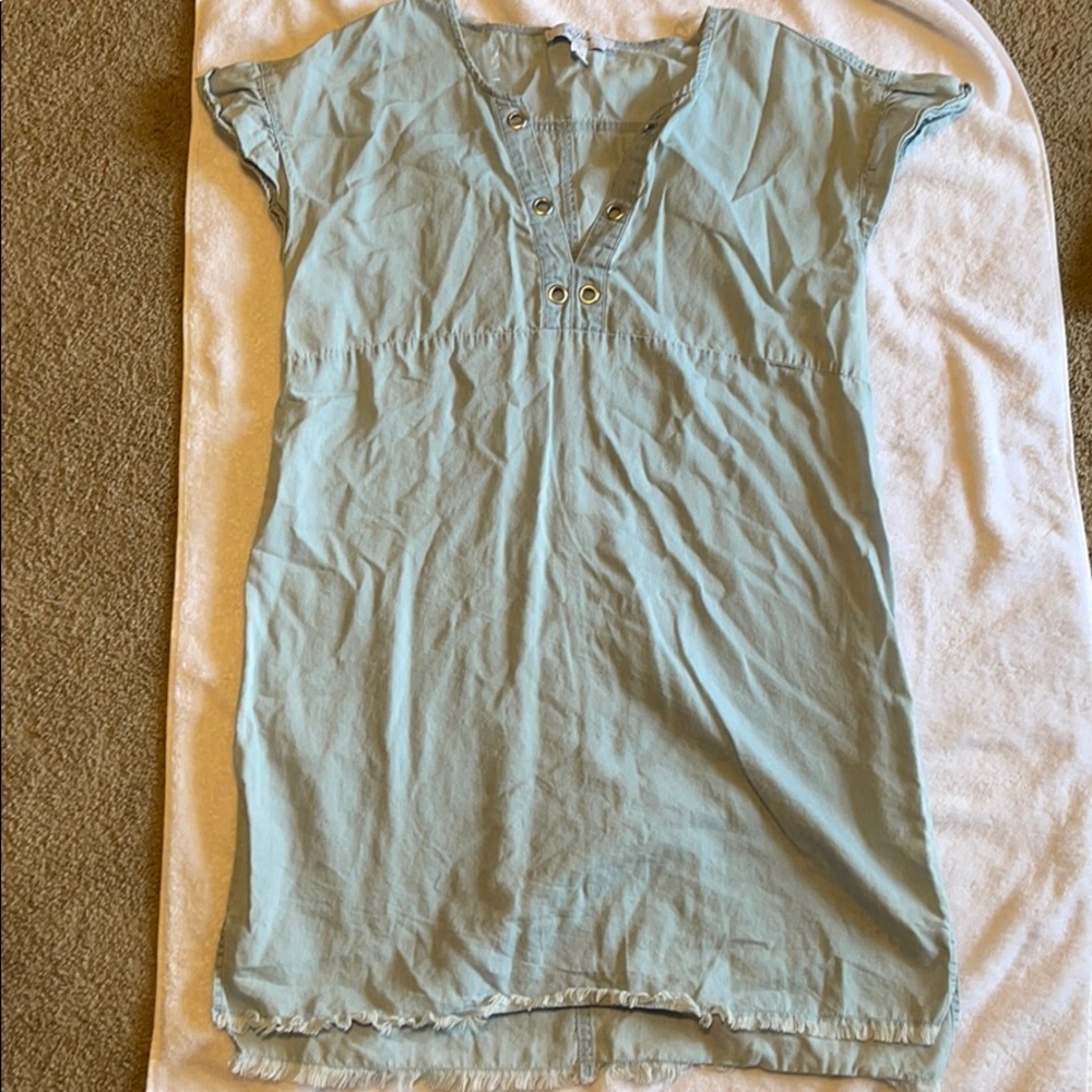 Denim knee high dress